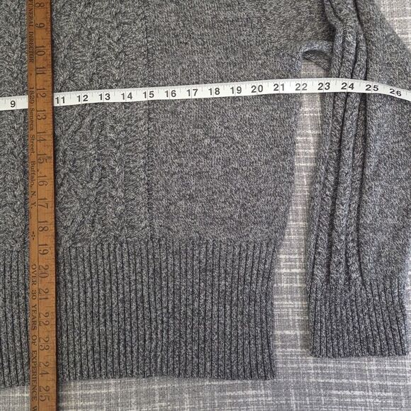 Pendleton Women’s Mockneck Sweater Merino Wool Blend Cable Heather Gray L/XL ** - Picture 5 of 11